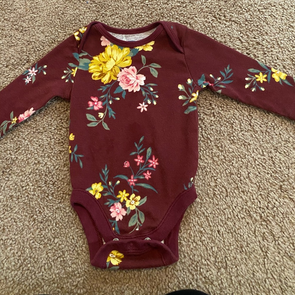 3-6 month floral onesie